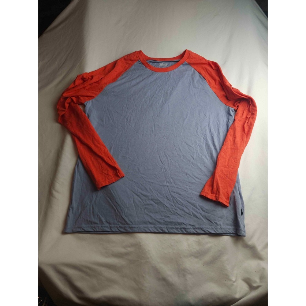 REI Coop T-Shirt Mens XL Blue Orange Gorpcore Outdoor Athletic Raglan Sleeve USA